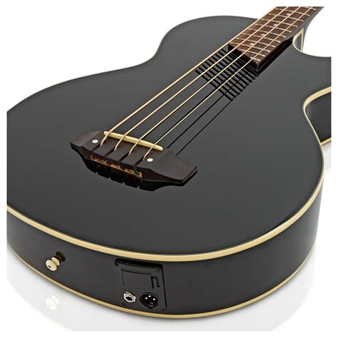 Washburn Ab10b Electro Acoustic Bass Guitar Black Hos