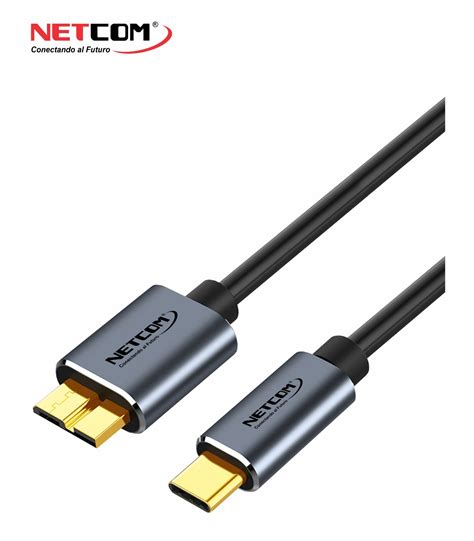 Cable Usb 3 1 Tipo C A Micro B Para Disco Duro Externo Y Mas De 30 Centimetros Con Conectores De