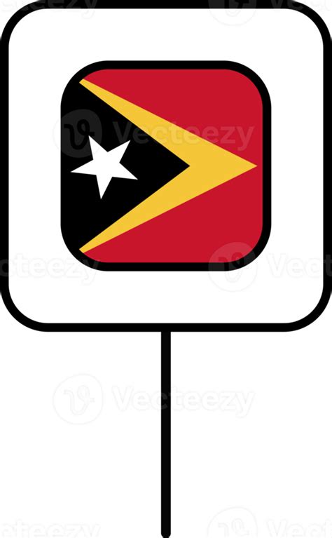 Timor Leste Flag Square Pin Icon 21167600 Png