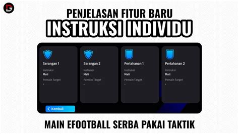 Penjelasan Lengkap Fitur Baru EFootball Instruksi Individu