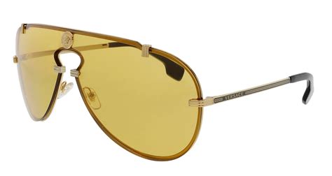 Versace Ve 2243 Metal Unisex Shield Fashion Sunglasses Gold 43mm Adult