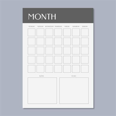 Calendario Mensual En Blanco Plantillas Office Templates Templates