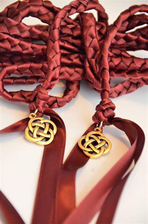 Burgundy Celtic Knot Wedding Hand Fasting Binding Cord V2 6ft