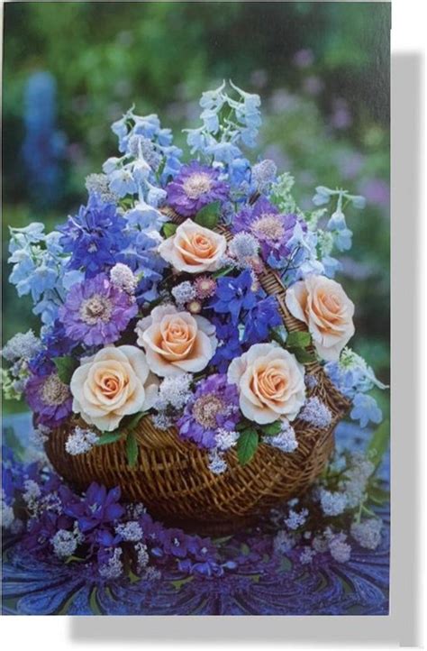 Cards Crafts 50 Luxe Wenskaarten Blanco Bloemen 17x12cm