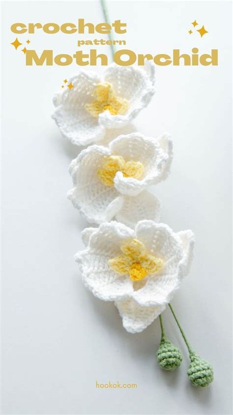 PDF Pattern Crochet Moth Orchid In 2024 Crochet Flower Tutorial