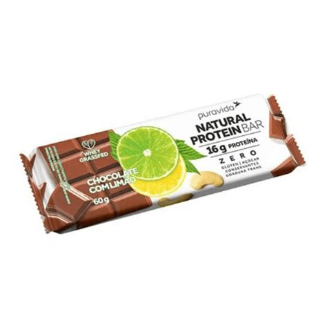 Barra De Proteína Natural Protein Bar Chocolate Com Limão Da Puravida