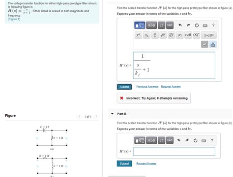 Solved The Voltage Transfer Function For Either High Pass Chegg