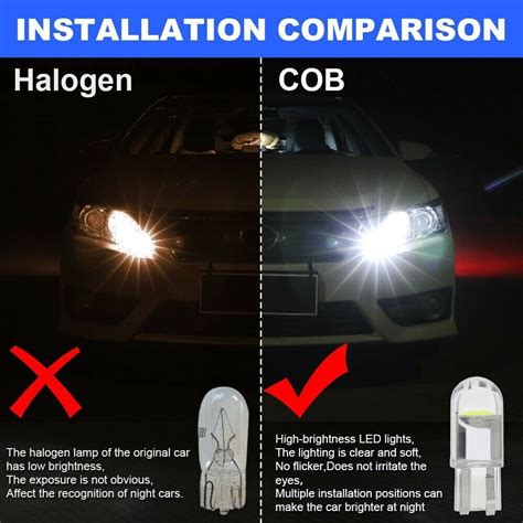 Durable 20x T10 LED COB 6000K White Car Interior Lights Dome Reading