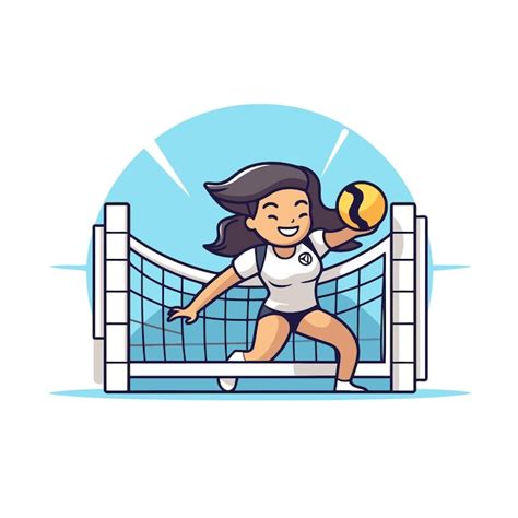 Illustration Vectorielle D Un Joueur De Volley Ball Personnage De