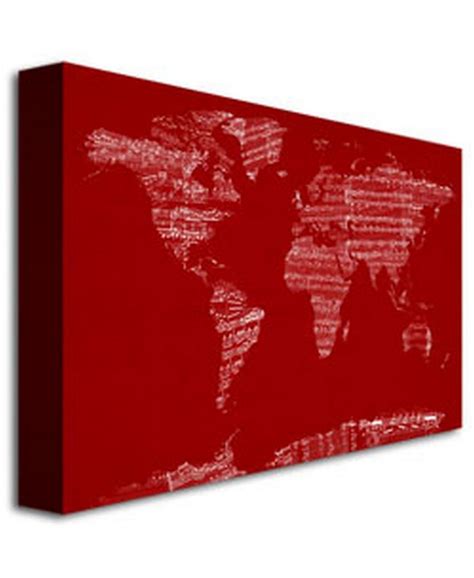 Trademark Global Michael Tompsett Sheet Music World Map Canvas Art