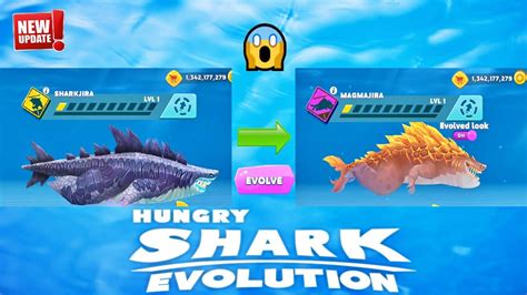 Hungry Shark Evolution Update Sharkjira Evolve To Magmajira Kaiju Shark All Sharks Unlocked