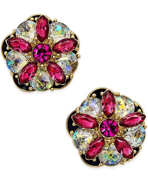 Lyst Kate Spade New York 14k Gold Plated Crimson Crystal Flower Stud