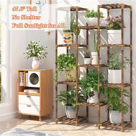 Plant Stand Indoor Outdoor Homkirt Tier Reinforced Plant Shelf Tall