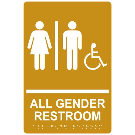 Ada All Gender Accessible Restroom Sign Rre 31960 Whtongld