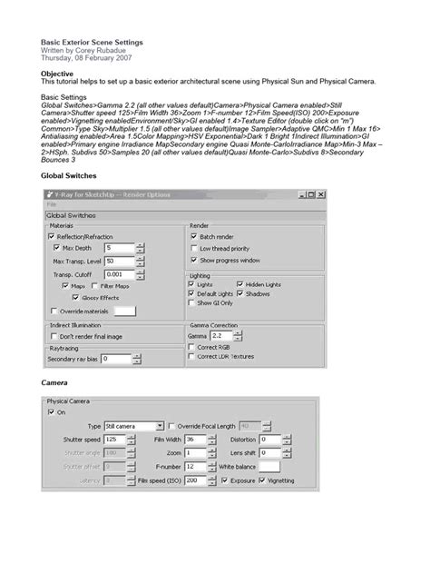 Basic Exterior Scene Settings Pdf Rendering Computer Graphics