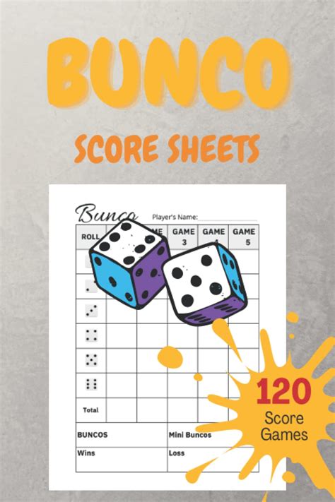 Buy Bunco Score Sheets 120 Bunco Score Pads Score Record Book For