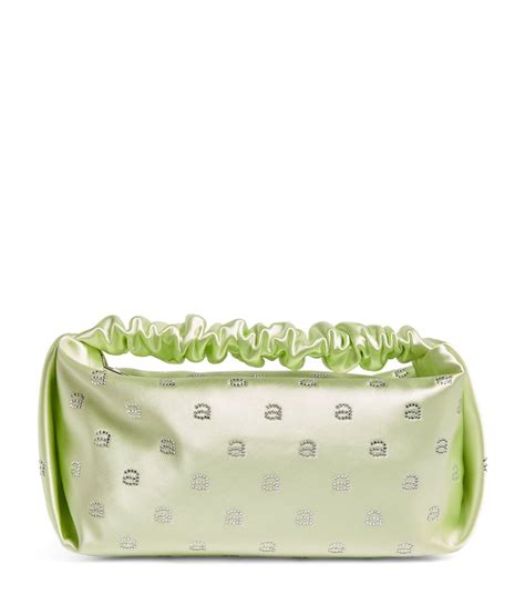 Alexander Wang Green Mini Embellished Scrunchie Bag Harrods Uk