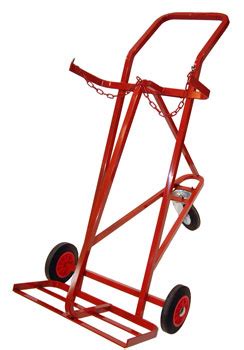 Gas Welding Accessories Cylinder Trolley 3 Wheel Double Bottle For