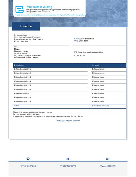 Office 365 invoice template - notenaa