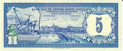 Niederländische Antillen 5 Gulden 1984 Banknote Geldscheine unc MA Shops