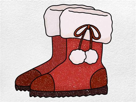 How to Draw Snow Boots - HelloArtsy