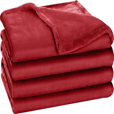 Amazon Utopia Bedding Fleece Blanket Twin Size Burgundy Gsm