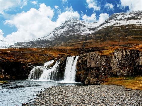 Waterfall Wallpaper 4K, Mountain, Rocks, Wilderness