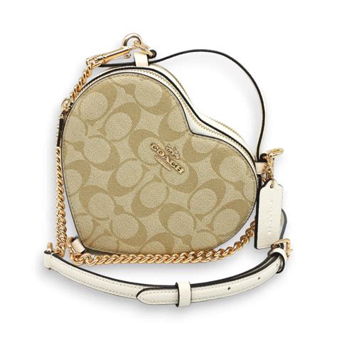 Bolsa Coach Heart Crossbody Beige Para Dama