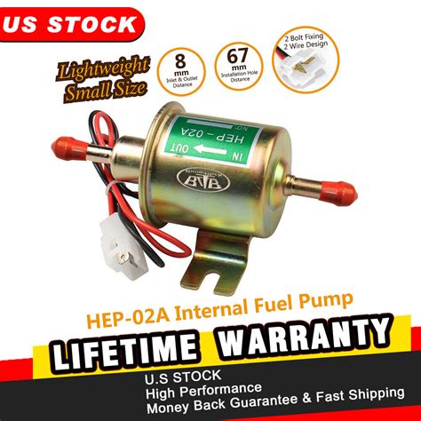 Universal 12v Electric Fuel Pump 2 5 4 Psi Gas Diesel Inline Low Pressure Hep02a Ebay