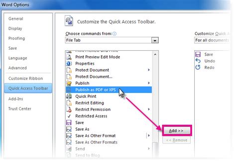 Add Commands To The Quick Access Toolbar Office Support