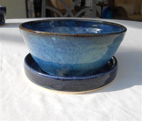 Pottery Planter with Plate Drainage Hole Small by PotteryBySaleek