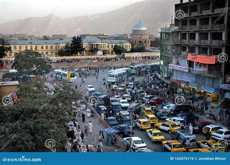 A View of Central Kabul, Afghanistan Showing the Traffic, Mosque ...