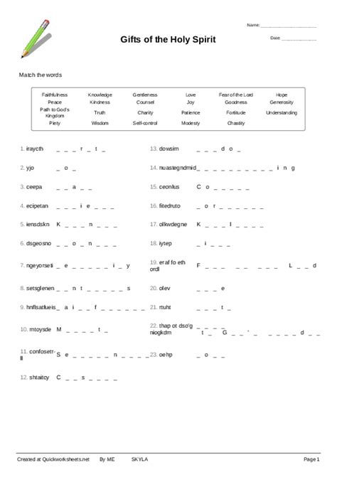 √99以上 gifts of the holy spirit worksheet 311012-Gifts of the holy spirit worksheet pdf