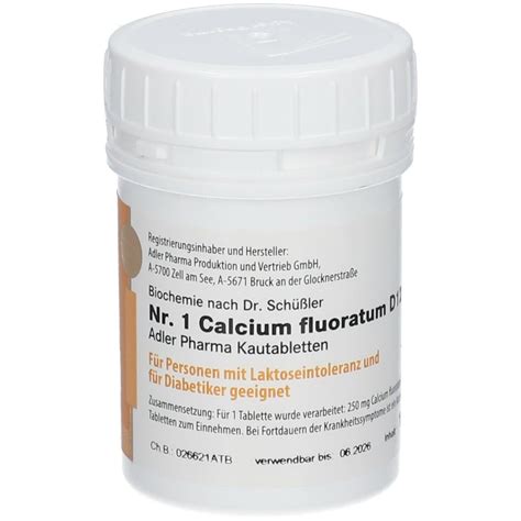 Adler Schüssler Salze Nr 1 Calcium fluoratum D12 Kautabletten 100 g