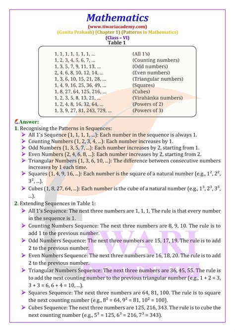 Class 6 Maths Ganita Prakash Chapter 1 Patterns In Mathematics