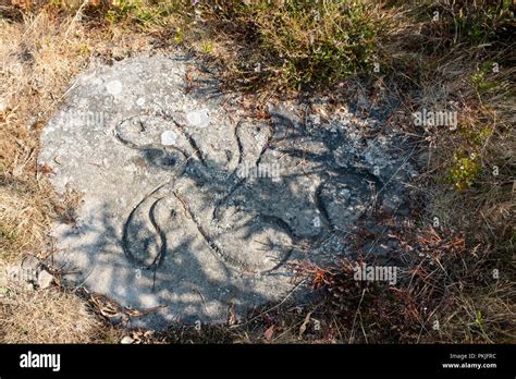 The Swastika Stone Situated On Ilkley Moor West Yorkshire England Uk