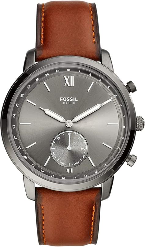 Fossil Montre connectée Hybride Neutra pour Homme en Cuir Marron