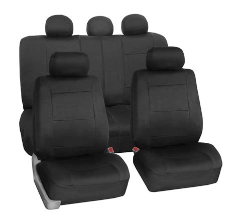 FH Group Car Seat Covers Full Set Black Neoprene Universal Fit