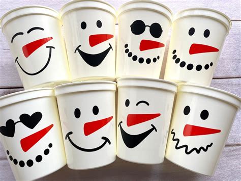 Snowman Party Cups Christmas Party Cups Snowman Party Favors Winter