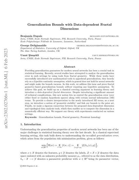 Generalization Bounds With Data Dependent Fractal Dimensions Deepai