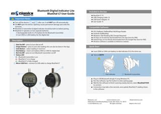 Motionics Bluetooth Dial Indicator Lite User Manual PPT