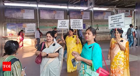 Women Commuters At Dombivli Railway Station Protest Over Long Pending