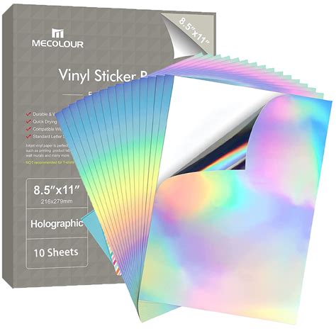 Buy Mecolour Printable Holographic Sticker Paper Sheets