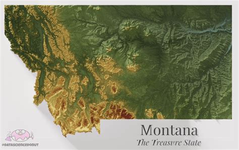 Shaded Relief Maps Of Largest Contiguous Us States Oc R