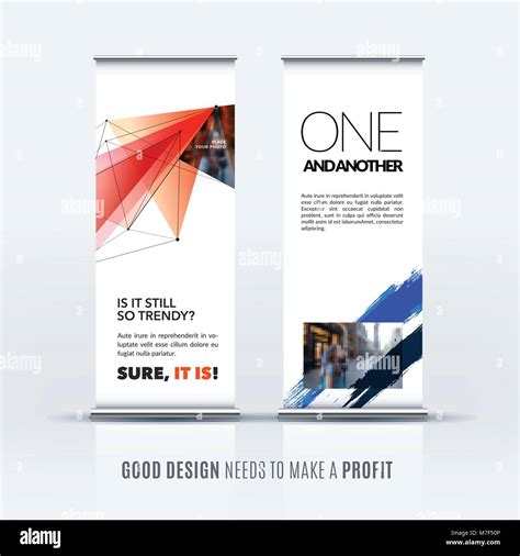 Abstract Business Vector Set Of Modern Roll Up Banner Stand Design