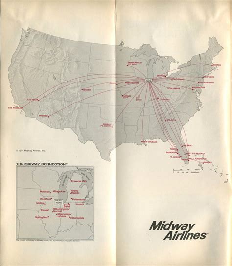 Midway Route Map The Midway Airlines Route Map From Flickr