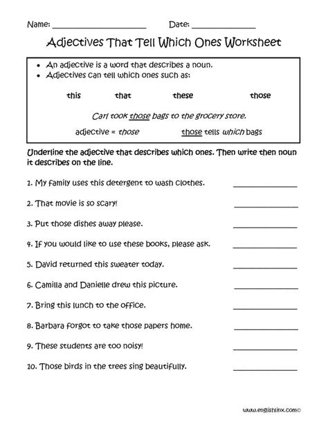 Common And Proper Adjectives Worksheets