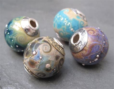 Silver Cored Focal Beads Polymer Clay Beads Diy Focal Bead Lampwork