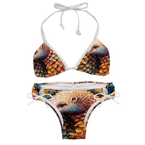 Pangolin Bikini Set With Detachable Sponge Adjustable Strap Two Pack