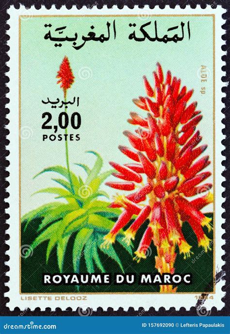 Morocco Circa A Stamp Printed In Morocco From The Flowers